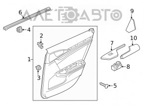 Door handle inner rear left Honda Insight 19-22 black
