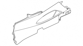 Left rear center console side trim for Hyundai Tucson 22-26, black, type 1
