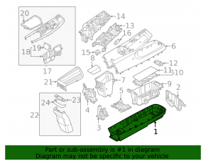 Kia EV6 22-24 black lower center console trim