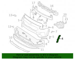 Front left fender arch trim Kia Niro 20-22 HEV, PHEV on bumper