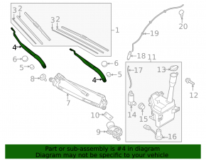 Left wiper arm for Kia Optima 16-20
