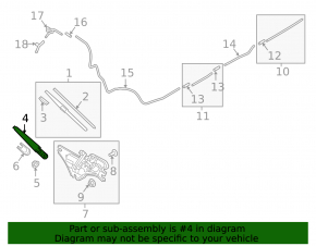 Rear wiper arm Hyundai Tucson 16-21