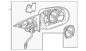 Side mirror right Mercedes W213 E 17-23 turn signal, heated, backlight, BSM