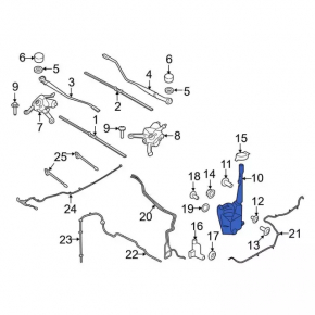 Ford Edge 15- Windscreen Washer Reservoir