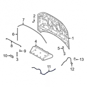 Hood Release Cable Front Ford Bronco Sport 21-25