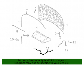 Hood Release Cable Front Ford Bronco Sport 21-25