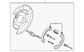 Rear left brake disc cover Infiniti Q50 14-20 with parking brake mechanism