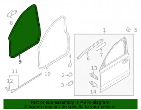Door seal front right Audi A6 C7 12-18