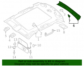 Ceiling trim rear Audi Q7 16- black