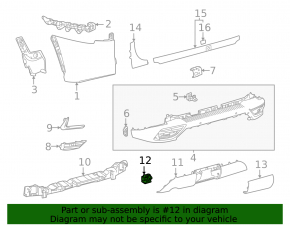 Left rear bumper bracket for Lexus LX 22-26