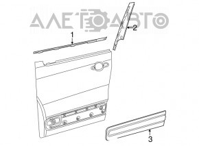 Door trim lower front left Fiat 500L 14-17 with chrome, in body color