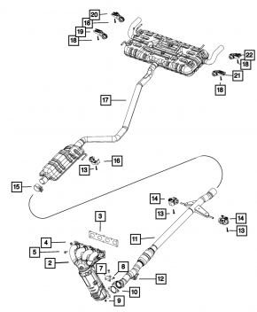 Exhaust pipe with barrels Chrysler 200 15-17 2.4, 1 pipe