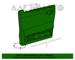 Door assembly front left Fiat 500L 14-19 green PGQ, bumpers