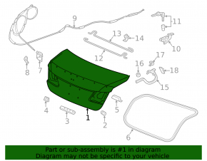 Trunk lid Honda Accord 16-17 rest without spoiler