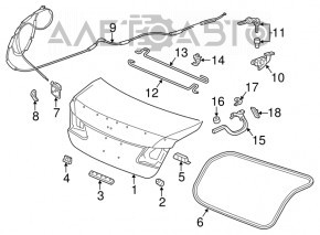 Trunk lid Honda Accord 13-17 prerest without spoiler