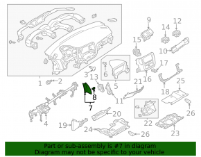 Front panel trim side right Mitsubishi Outlander 14-21 black