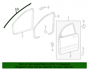 Front left door seal Kia Optima 11-15 upper