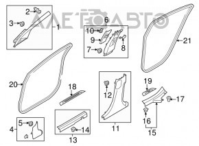 Door sill trim rear left Kia Forte 4d 14-16 external