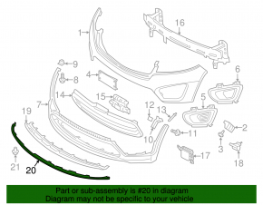 Front Bumper Lip Extension Kia Sorento 16-18