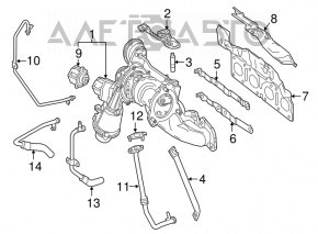 Turbo Mercedes CLA 250 14-19 complete with manifold 48k