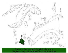 Front left fender bracket Ford Explorer 11-19