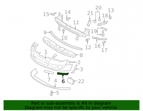 Front bumper grille frame left VW Passat 06-10