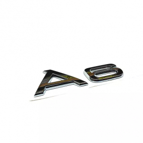 Emblem inscription A6 trunk lid Audi A6 C8 19- chrome