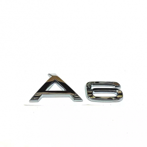 Emblem inscription A6 trunk lid Audi A6 C8 19- chrome