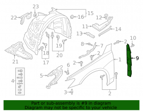 Wing seal door-wing right Audi A6 C8 19-