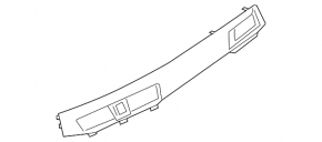 Front panel trim with deflectors right BMW X1 F48 16-22 black gloss + chrome
