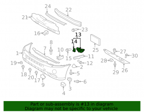 Left fog light mount for Lexus RX300 RX330 RX350 RX400h 04-08