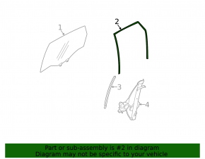 Glass seal rear right Subaru Impreza WRX GH 08-14