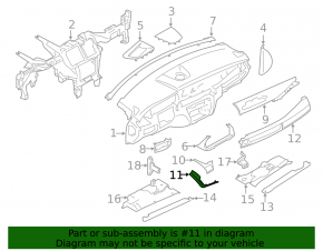 Front panel molding right BMW X5 F15 14-18 chrome