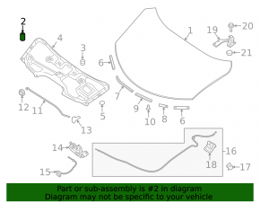 Bonnet bumper small Nissan Rogue 14-20 on the bonnet