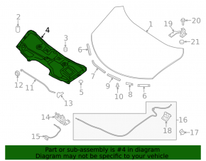 Nissan Rogue 14-20 Hood Insulation Type 2