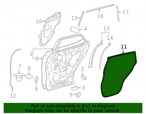 Rear left door seal for Lexus RZ300e RZ450e 23-25