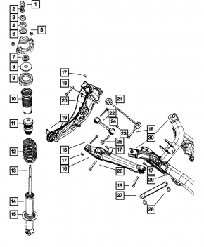 Rear subframe for Jeep Compass 11-16 AWD