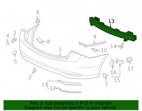 Acura TLX 15- Rear Bumper Reinforcement