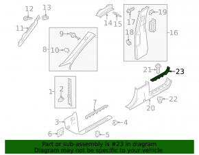 Rear right sill trim insert VW Touareg 11-17 structure beige
