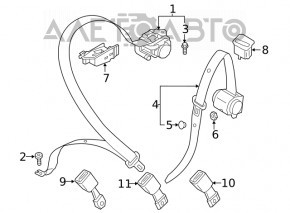 Seat belt rear right Audi Q5 80A 18-24 beige
