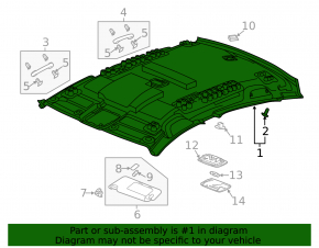 Headlining Honda Accord 18-20 gray without sunroof