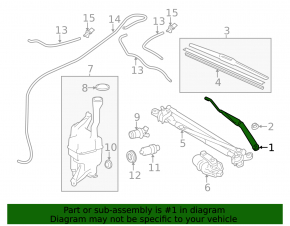 Left wiper arm for Lexus ES300h ES350 13-18