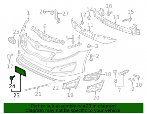Rear number plate platform for trunk lid Kia Optima 11-15