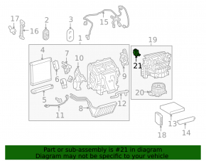 Actuator motor for heater ventilation in Toyota Highlander 2013