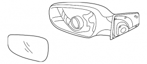 Right side mirror complete Hyundai Elantra UD 11-13 pre-rest with turn signal