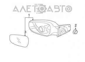 Right side mirror assembly for Hyundai Elantra UD 11-13 3-pin
