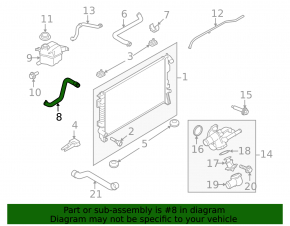 Lower cooling pipe Ford Flex 09-19
