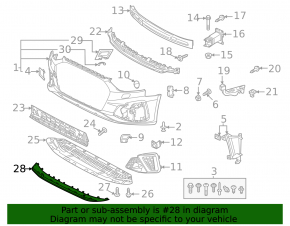 Audi A4 B9 20-25 S-line front bumper lip, chrome