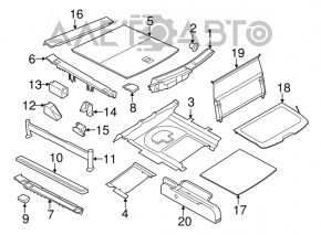 Trunk floor Porsche Macan 15-18 black