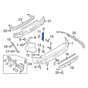 Left rear bumper mount for Ford Ecosport 18-20